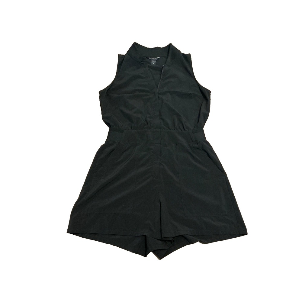 Athleta Brooklyn Utility Romper Women's Size 8 Black Half Zip Stretch #824828